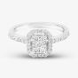 9ct White Gold 0.49ct Diamond Baguette Halo Cluster Ring TH011243R