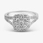 9ct White Gold 1.00ct Diamond Shouldered Square Cluster Ring TH011225112144