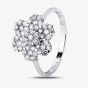 9ct White Gold Diamond Flower Cluster Ring BLPJR0217-D