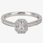 9ct White Gold 0.30ct Emerald-cut Diamond Cluster Ring 30521WG/30-10 