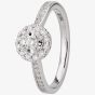 9ct White Gold 0.30ct Round Halo Diamond Shouldered Ring 30523WG/30-10 