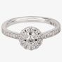 9ct White Gold 0.30ct Round Halo Diamond Shouldered Ring 30523WG/30-10 