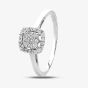 9ct White Gold 0.25ct Diamond Cushion Cluster Ring TH011264R