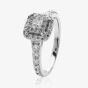 9ct White Gold 0.77ct Princess-cut Diamond Double Halo Cluster Ring 3643WG/77-9