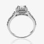 9ct White Gold 0.77ct Princess-cut Diamond Double Halo Cluster Ring 3643WG/77-9