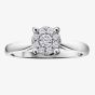 9ct White Gold 0.13ct Diamond Round Cluster Ring 1903WG/13-9