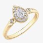 9ct Yellow Gold Pear Shaped 0.33ct Diamond Halo Ring 30980RG/33 YG