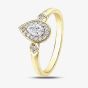9ct Yellow Gold Pear Shaped 0.33ct Diamond Halo Ring 30980RG/33 YG