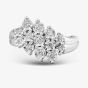  9ct White Gold 0.25ct Wave Cluster Ring 52F99W/25-10 