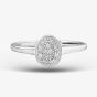 9Ct White Gold Oval Shaped Diamond Cluster Ring PR09837