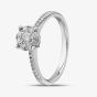 9ct White Gold Diamond Round Cluster & Shoulder Set Ring 3230WG-9
