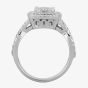  9ct White Gold 1.00ct Diamond Cross Shoulder Square Cluster Ring TH011294R