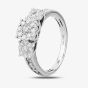 9ct White Gold 1.00ct Diamond Cluster Trilogy Ring TH011297R