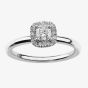 18ct White Gold 0.80ct Certificated Cushion-cut Diamond Cluster Ring 3768WG/80-18