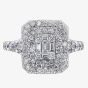 18ct White Gold 1.00ct Multi-cut Diamond Mosaic Cluster Ring 30111WG/100-18 M