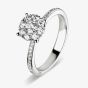 18ct White Gold Diamond Cluster Diamond Shoulders 0.36ct Ring IR6