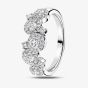 18ct White Gold 0.71ct Diamond Halo Cluster Band Ring LG195/RA N