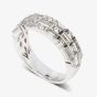 18ct White Gold 1.34ct Baguette & Brilliant Cut Diamond Three Row Ring LG194/RA M1/2