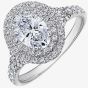 18ct White Gold 0.70ct Oval-cut Diamond Double Halo Cluster Ring 3759WG/70-18