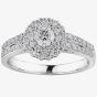 18ct White Gold 0.80ct Diamond Round Flower Cluster Ring 3873WG/80-18