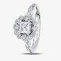 18ct White Gold 0.93ct Diamond Princess-cut Flower Cluster Ring 30022WG/93-18