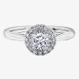 18ct White Gold 0.58ct Diamond Double Halo Cluster Ring 30032WG/58-18