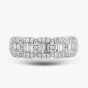 18ct White Gold 0.58ct Baguette & Brilliant Cut Diamond Half Eternity Ring R33995 18KW