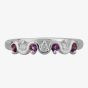 9ct White Gold Amethyst and Diamond Wave Half Eternity Ring 9051/9W/DQ1025A