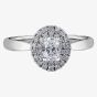 18ct White Gold 0.55ct Oval-cut Diamond Double Halo Cluster Ring 30117WG/55-18