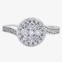 18ct White Gold 0.75ct Diamond Pavé Twist Cluster Halo Ring 30252WG/75-18