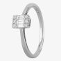 18ct White Gold Oblong Baguette Brilliant Diamond Ring NTR941D-SM-18W