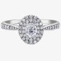 18ct White Gold 0.70ct Oval-cut Diamond Double Halo Cluster Ring 30340WG/70-18