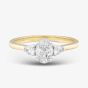 18ct Yellow Gold Certified 0.96ct Oval & Pear Cut Diamond Shoulder Set Solitaire Ring RN11088