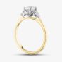 18ct Yellow Gold Certified 0.96ct Oval & Pear Cut Diamond Shoulder Set Solitaire Ring RN11088