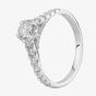 18ct White Gold 1.00ct Diamond Shoulders Cluster Ring TH011625R