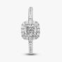 18ct White Gold Certificated 1.04ct Cushion Cut Diamond Shoulder Set Halo Ring J10648X/24-14-044 M