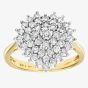 18ct Yellow Gold 1.00ct Diamond Heart Cluster Ring PR07116 18KY