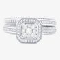 9ct White Gold 0.33ct Diamond Square Cluster Bridal Set TH011701R