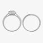 9ct White Gold 0.33ct Diamond Square Cluster Bridal Set TH011701R