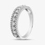  9ct White Gold Diamond Three Row Half Eternity Ring PR10669 