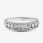  9ct White Gold Diamond Three Row Half Eternity Ring PR10669 
