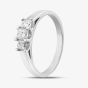 18ct White Gold 0.50ct Princess Cut Three Stone Ring BDXJ