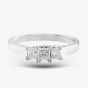 18ct White Gold 0.50ct Princess Cut Three Stone Ring BDXJ