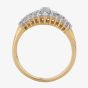 9ct Yellow Gold 0.50ct Diamond Claw Set Three Row Ring TH011776R