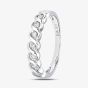 9ct White Gold 0.10ct Diamond Swirl Half Eternity Ring PR07018W