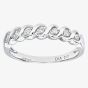 9ct White Gold 0.10ct Diamond Swirl Half Eternity Ring PR07018W