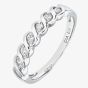 9ct White Gold 0.10ct Diamond Swirl Half Eternity Ring PR07018W