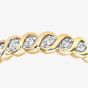 9ct Yellow Gold 0.10ct Diamond Swirl Half Eternity Ring PR07018Y