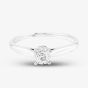 9ct White Gold 0.25ct Diamond Bridge Accent Solitaire Ring TH011886R