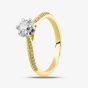  18ct Yellow Gold 0.67ct Brilliant Cut Diamond Shoulder Set Solitaire Ring RI-2412(5.0) M1/2